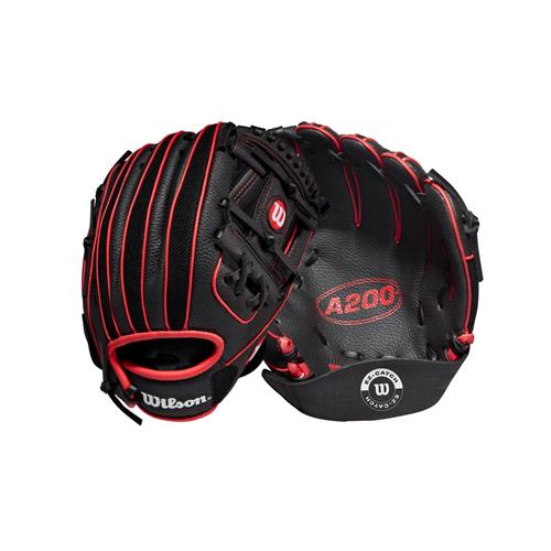 Wilson A200BRT 10″ ’22 Youth Baseball Glove Black/Red