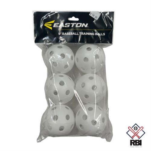 Easton 9inch plastic wiffle ball, 6PK – 6 baseballs
