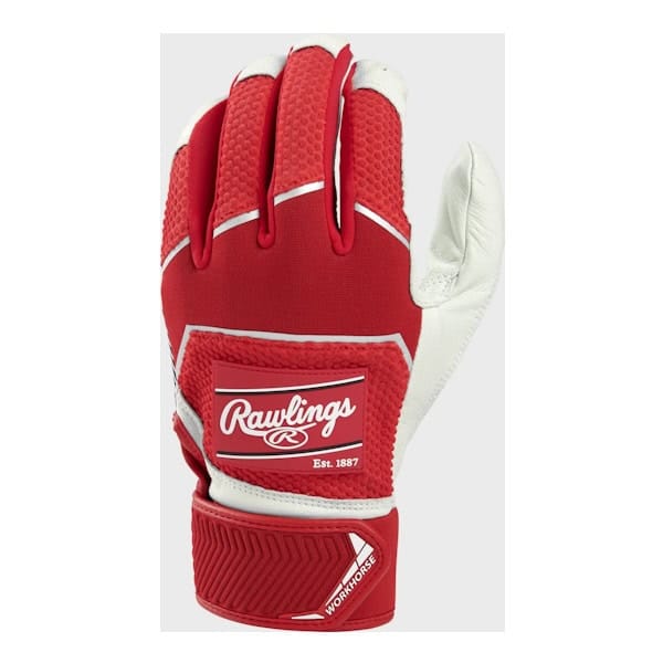 Rawlings Youth Batting Gloves - Royal Blue Baseball Gloves With Genuine Leather Palm