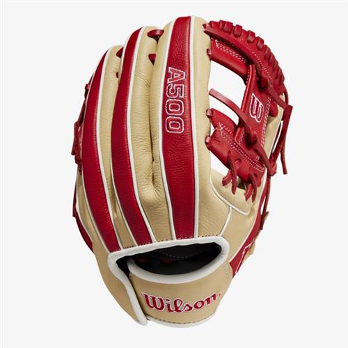 Wilson – A500 11 23 Blonde/Red – RHT Baseball The Cage